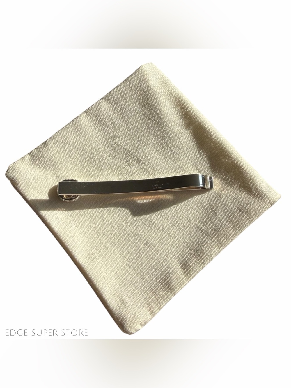 Gucci GG Tie Bar Clip 925 Sterling Silver Made in Italy Men’s Designer Accessory - Picture 2 of 5